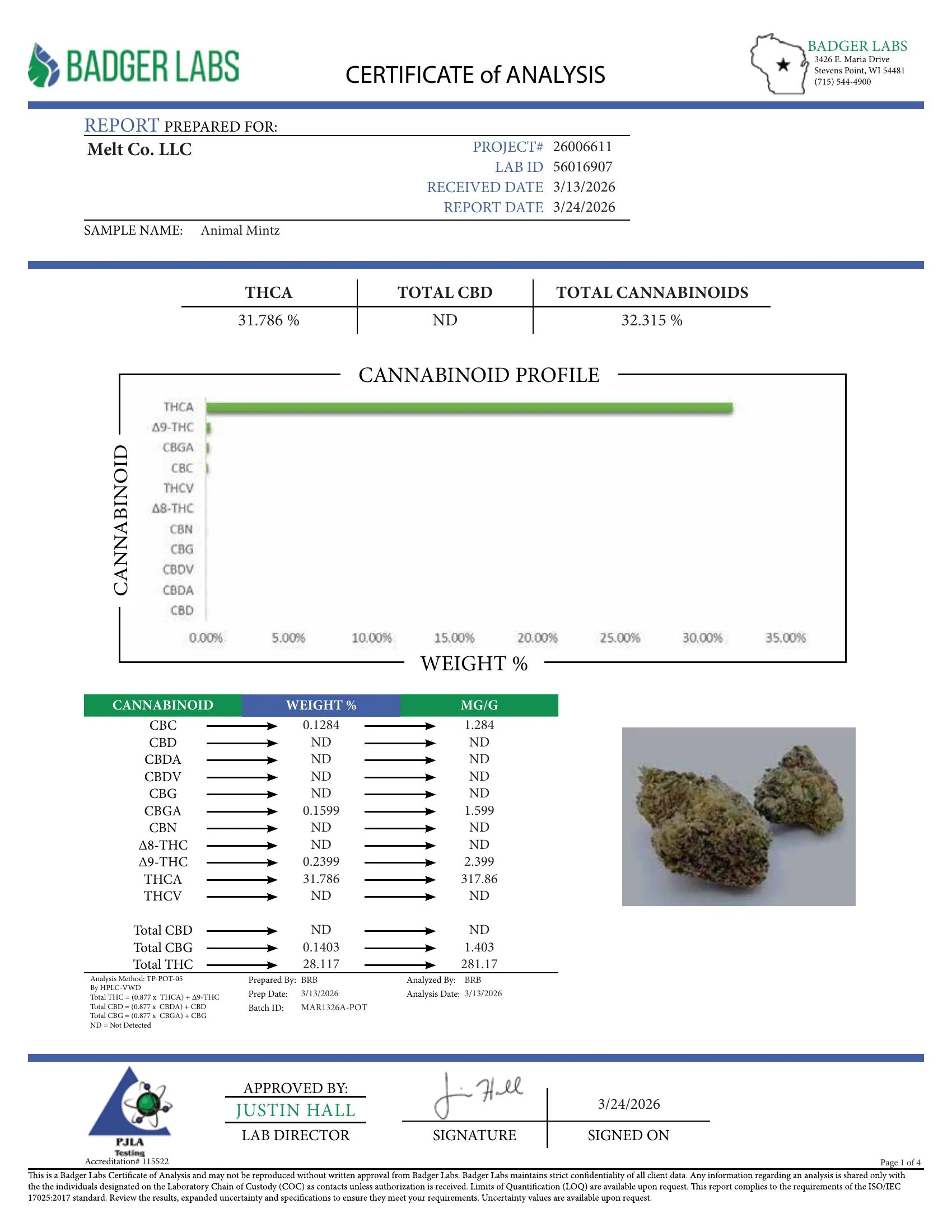 Animal Mintz Hybrid THCA Flower - (28 grams) - Image 2