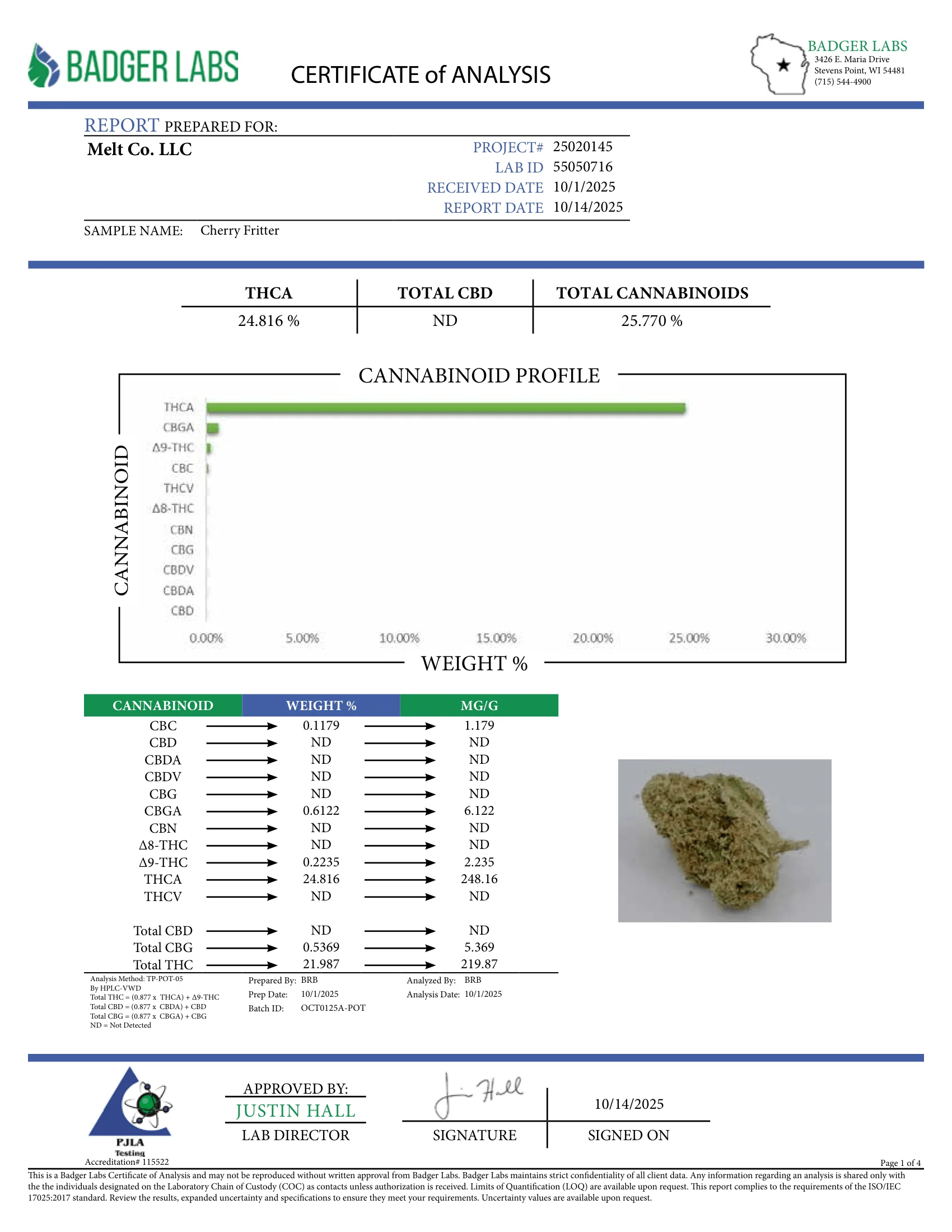 Cherry Fritter Hybrid THCA Flower - Infused Boutique Cannabis 3.5g| Relaxing Sweet Earthy Flavor - Image 3