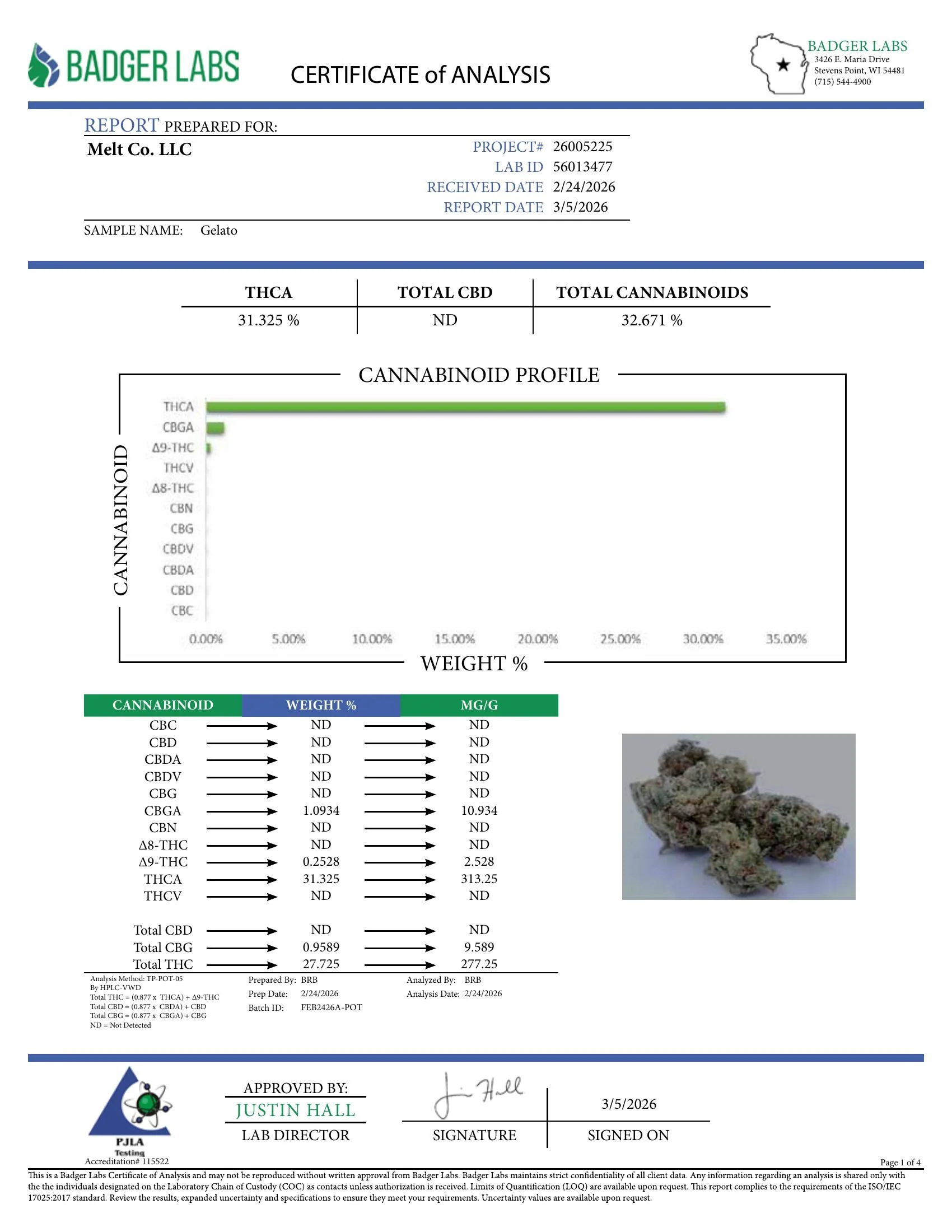 Gelato Hybrid THCA Flower – Sungrown 3.5g Premium Cannabis Buds - Image 2