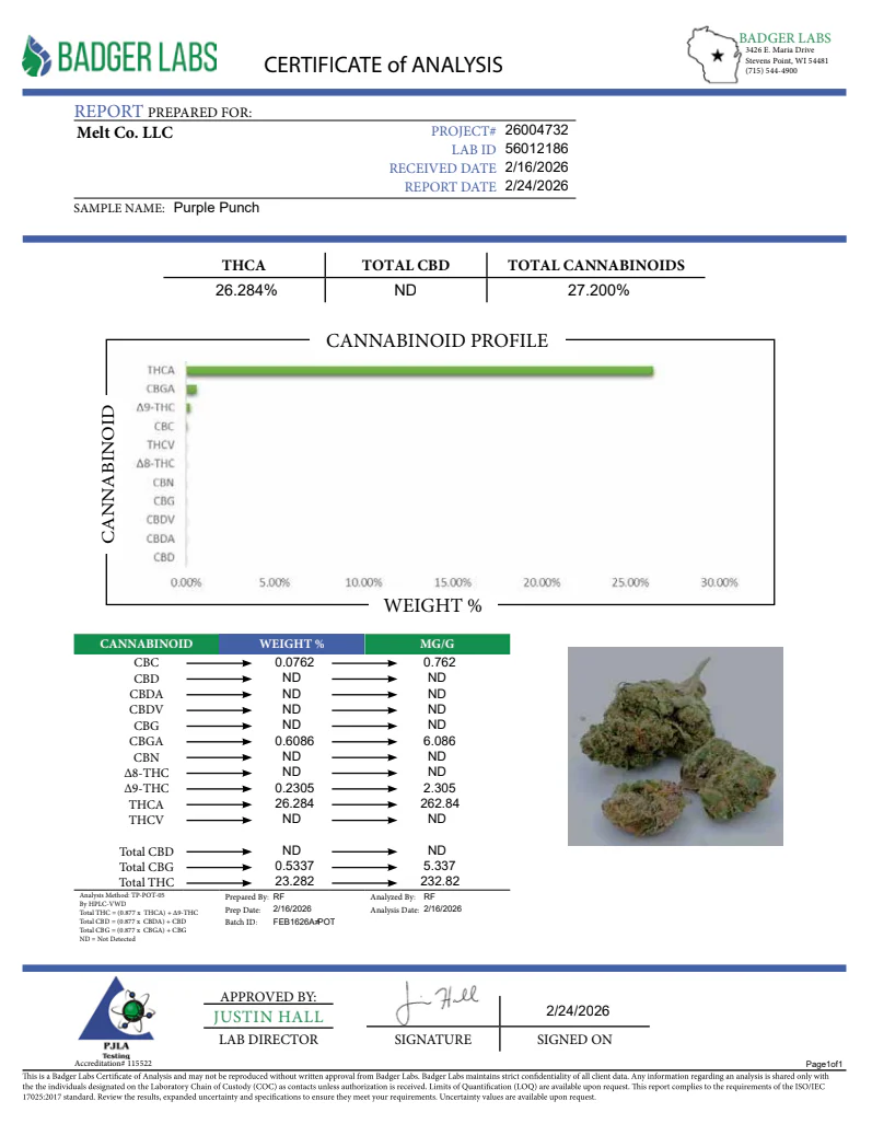 Purple Punch Indica THCA Flower – Sungrown 3.5g Premium Cannabis Buds - Image 2