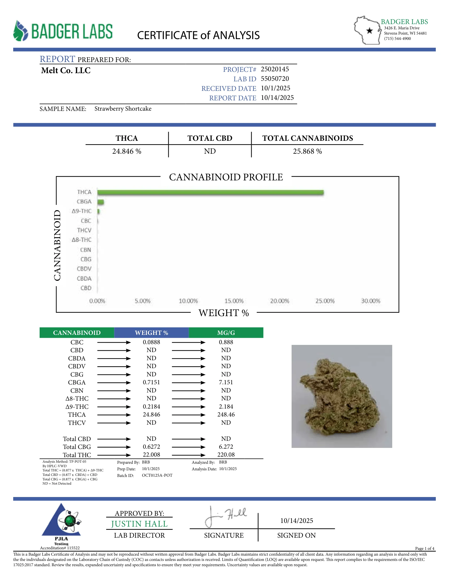 Strawberry Shortcake Indica-Dominant Hybrid THCA Flower - Infused Boutique Cannabis 3.5g| Relaxing Berry Creamy Flavor - Image 3