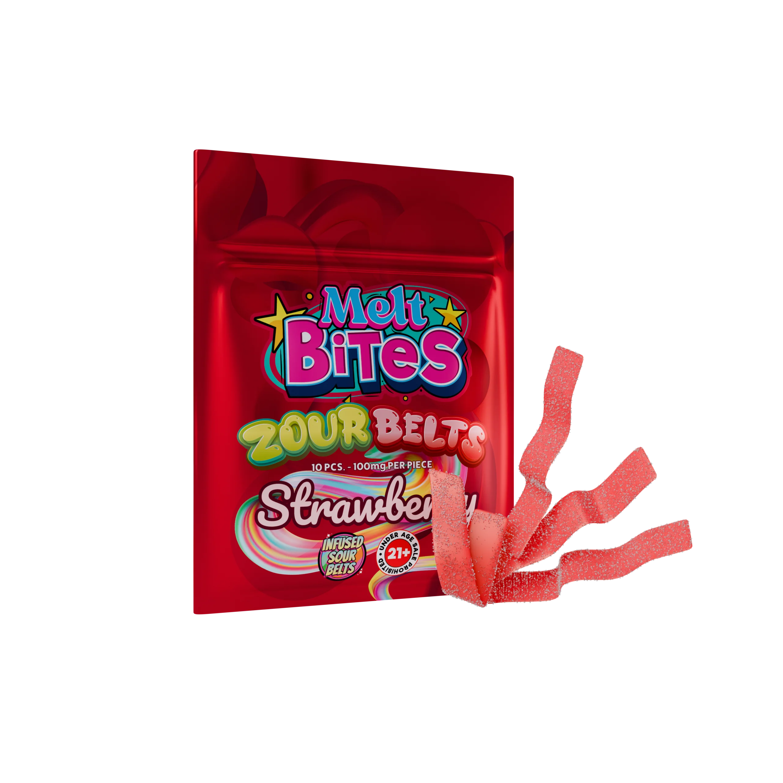 Strong THC Gummies – Melt Bites Zour Belts 1000mg THC Candy Belts for Full Body Relaxation - Image 3