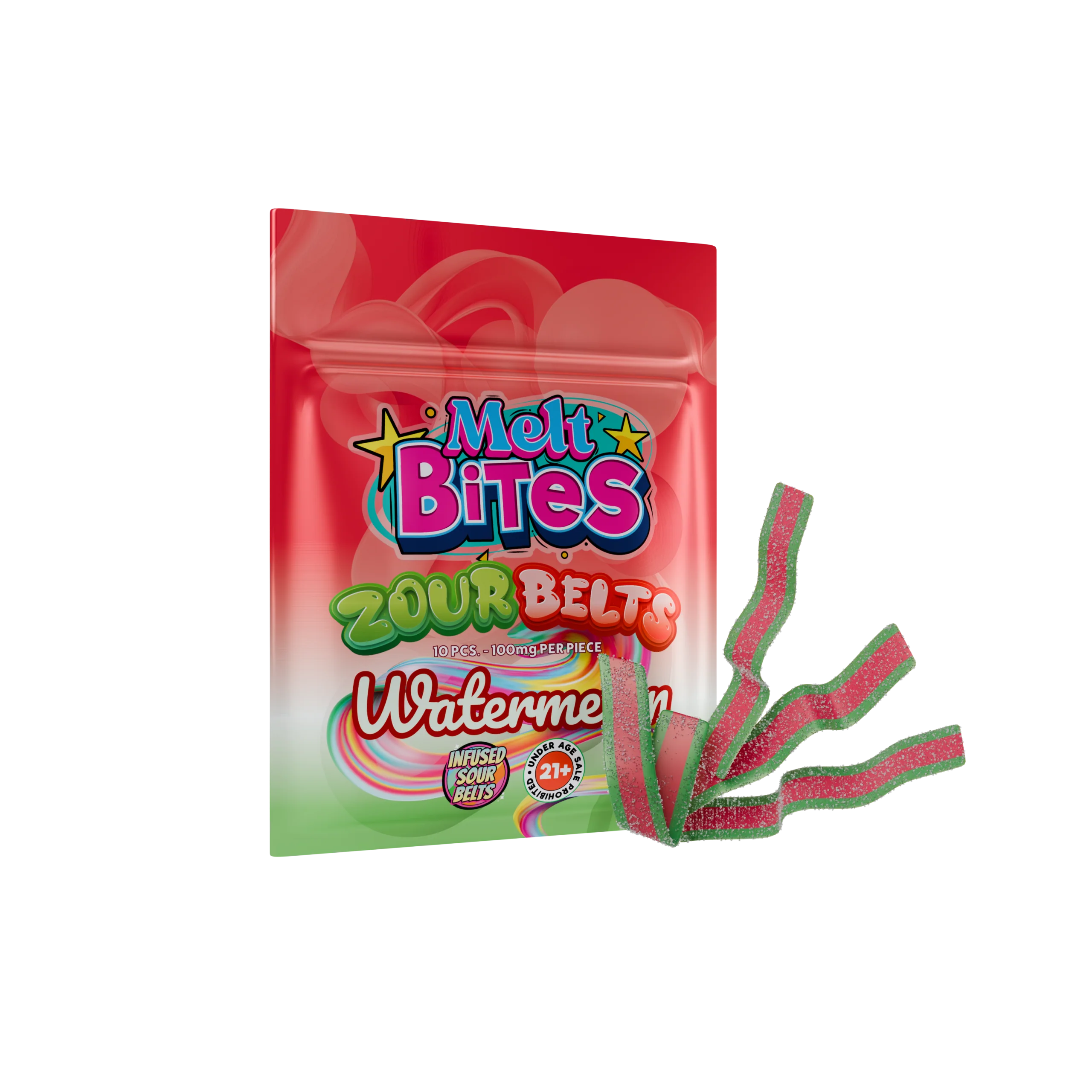 Strong THC Gummies – Melt Bites Zour Belts 1000mg THC Candy Belts for Full Body Relaxation - Image 4